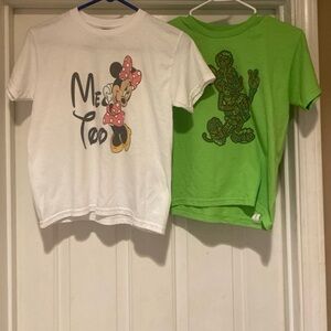 Two Youth Size Medium T-Shirt Bundle: Mickey Mouse Shirt, Minnie Mouse Shirt